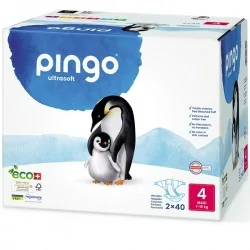 PINGO COUCHES ÉCOLOGIQUES JETABLES MAXI JUMBO TAILLE 4 (7-18KG) 2X40 COUCHES