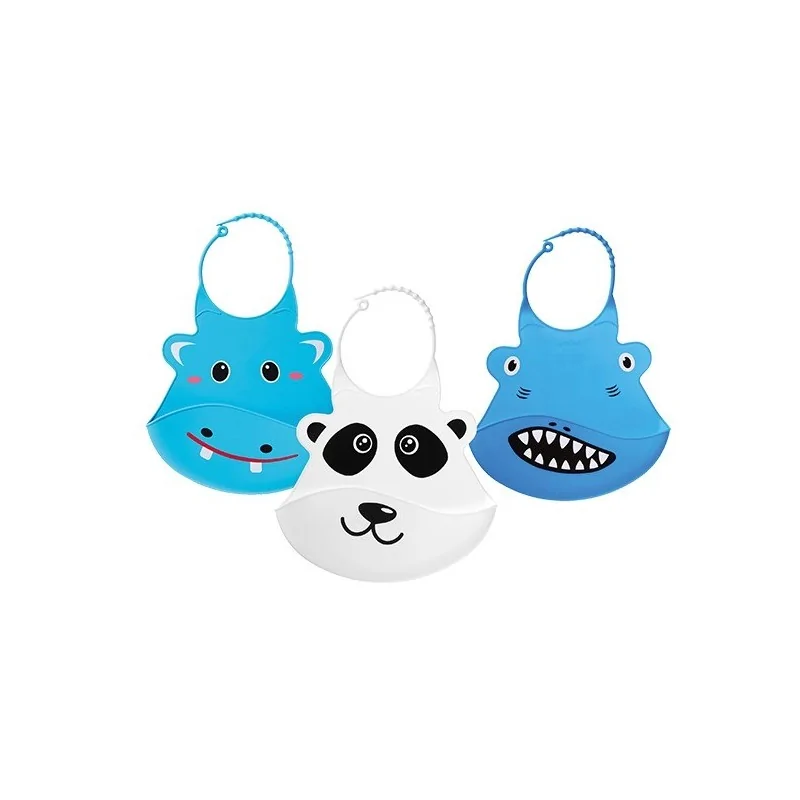 NUBY Bavoir en silicone décor animaux avec poche-3m+ ID4398