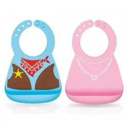 NUBY Bavoir en silicone 3D...