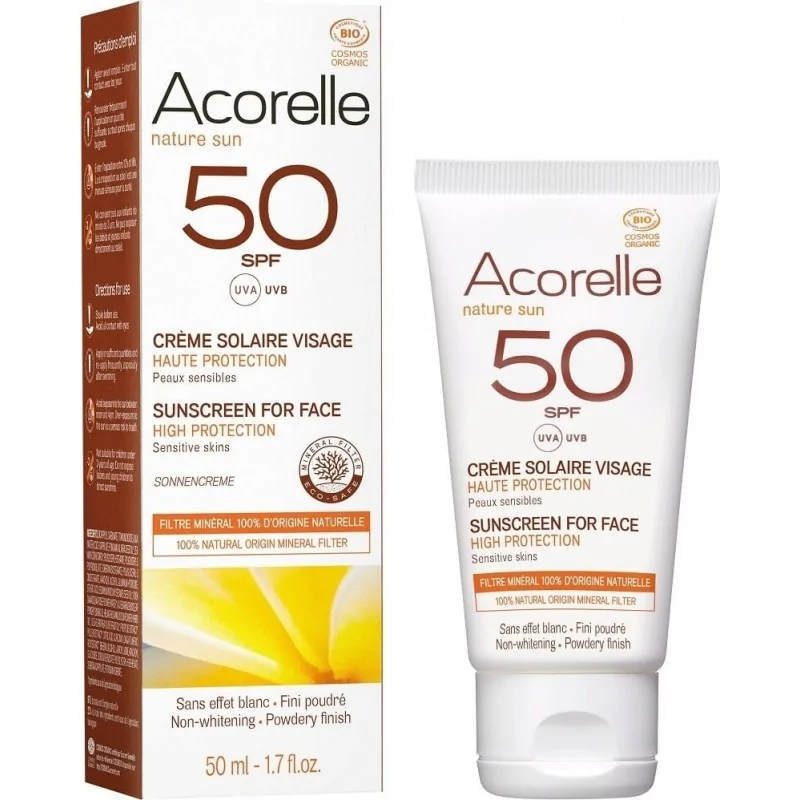 Acorelle CREME SOLAIRE VISAGE SPF 50 BIO 50ML