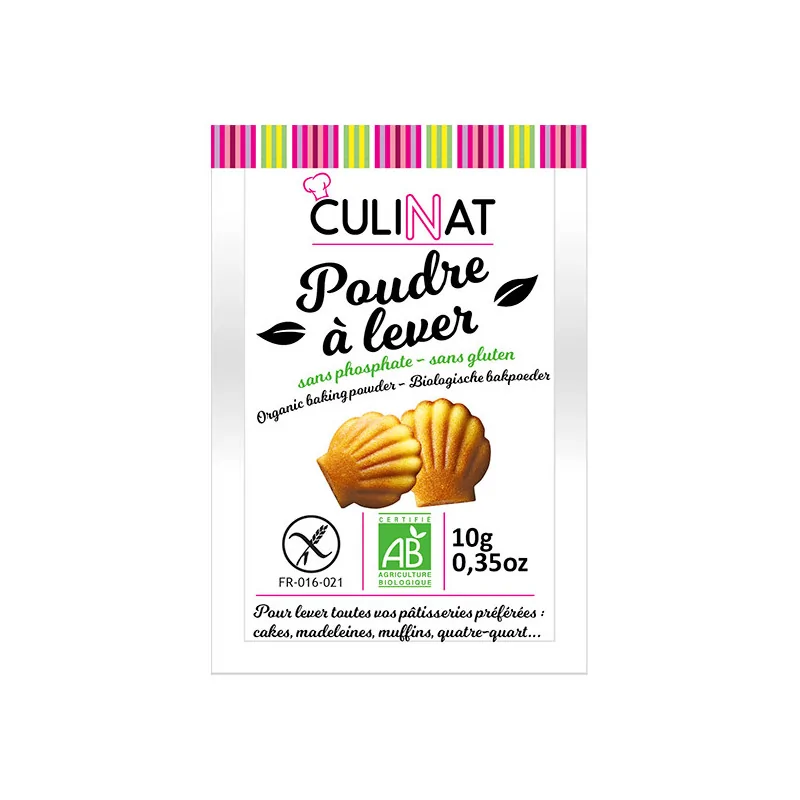 CULINAT POUDRE A LEVER SANS GLUTEN 8x10G