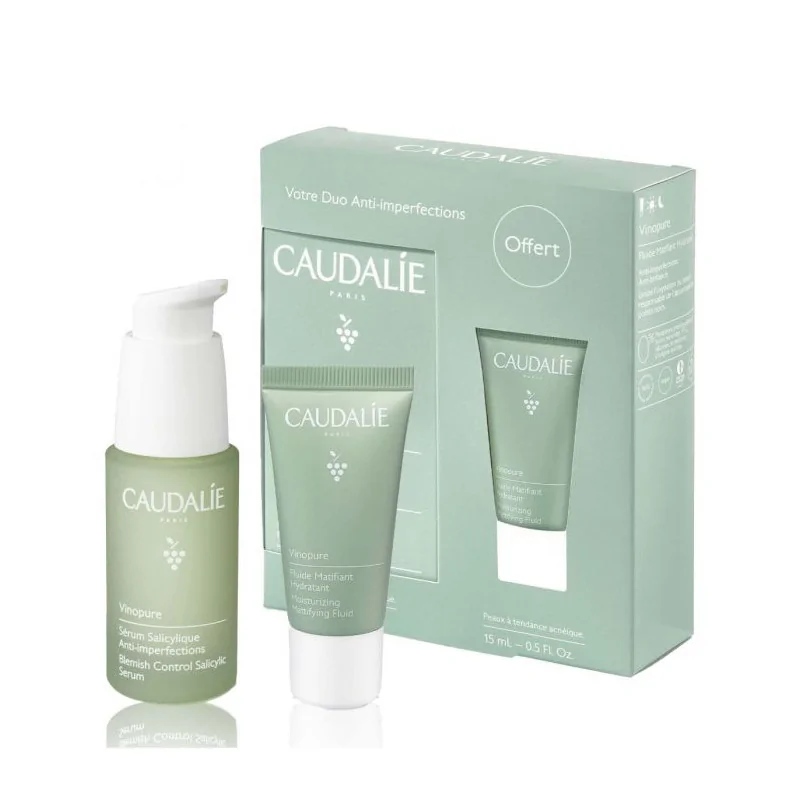 CAUDALIE VINOPURE SÉRUM SALICYLIQUE ANTI-IMPERFECTIONS 30ML + FLUIDE MATIFIANT 15ML OFFERT