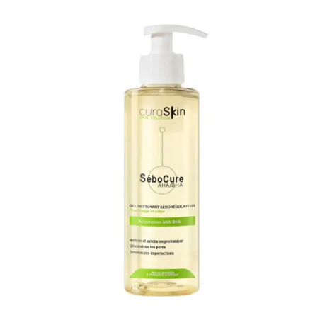 Curaskin Sebocure Gel Nettoyant Seboregulateur Peau Grasse 200ml