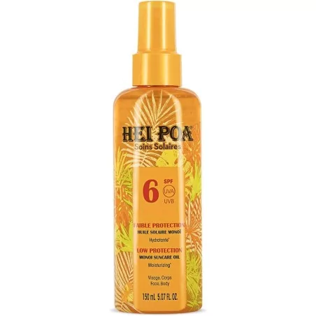 Hei poa huile solaire monoi hydratante spf 6 visage,corps 150ml